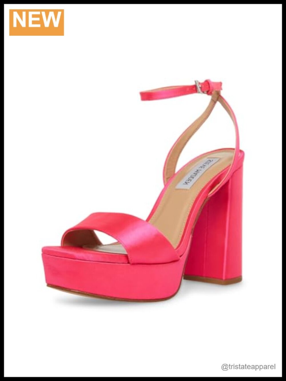 Steve Madden Lessa Platform Heeled Sandal Square Toe Ankle Strap